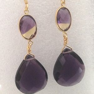 Sterling Silver Amethyst Quartz Earrings